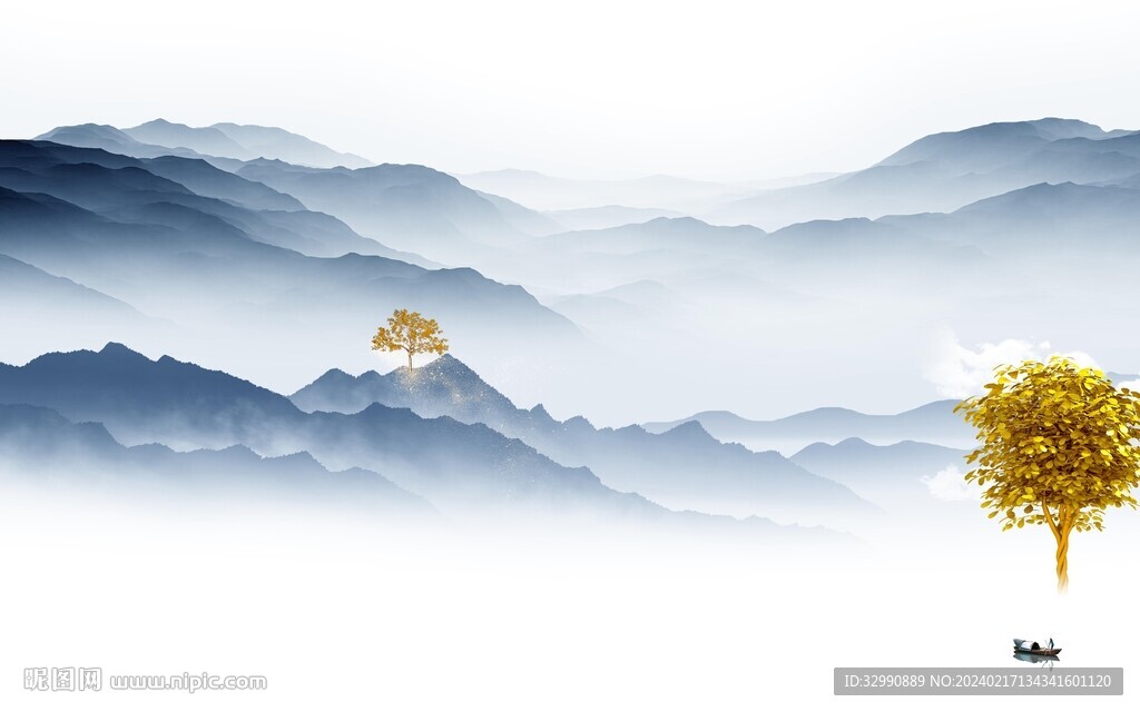 簡(jiǎn)約 高檔現(xiàn)代山水 TIF分層