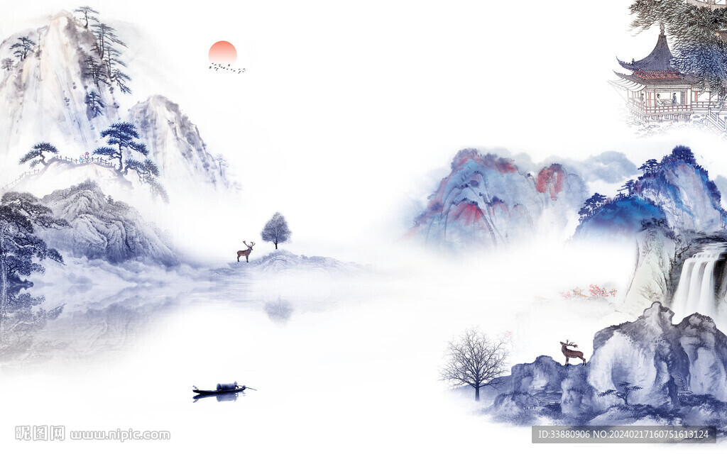 極簡 中式簡約山水 TiF分層