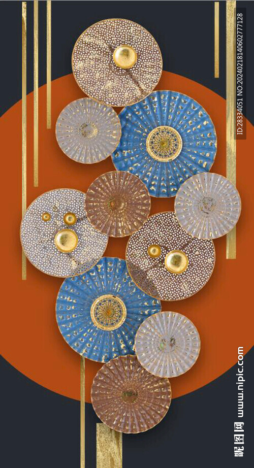 3D抽象幾何形狀玄關(guān)裝飾畫(huà)