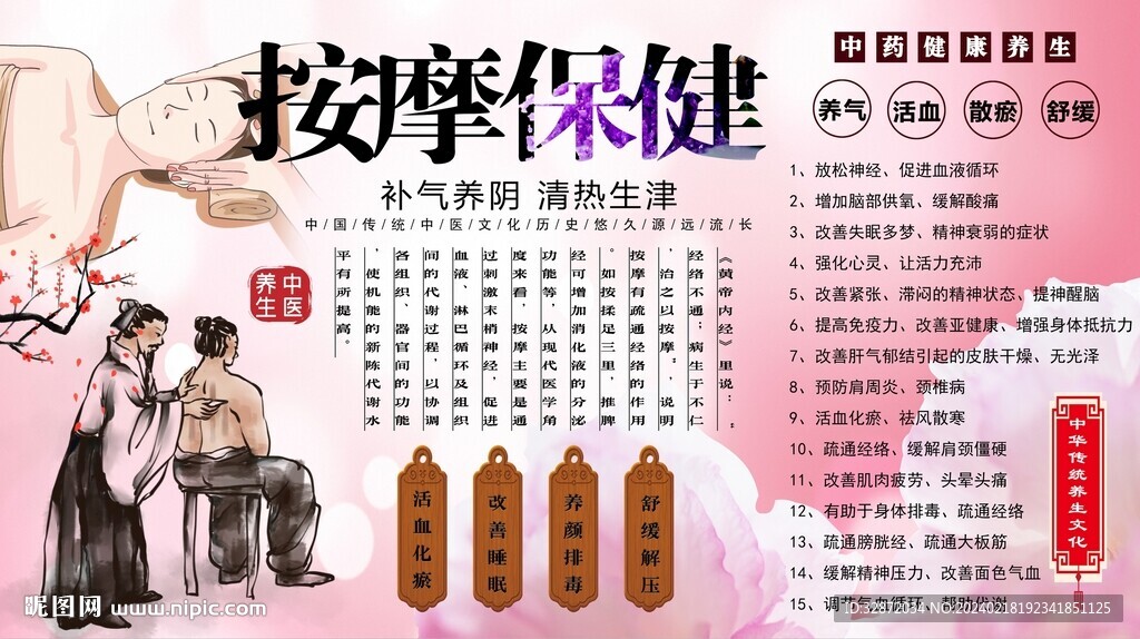 按摩保健背景墻