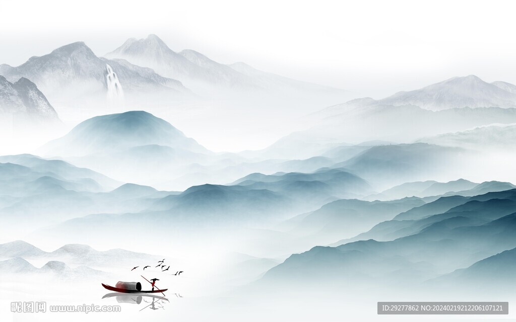 大氣 人氣中式山水 TIF分層