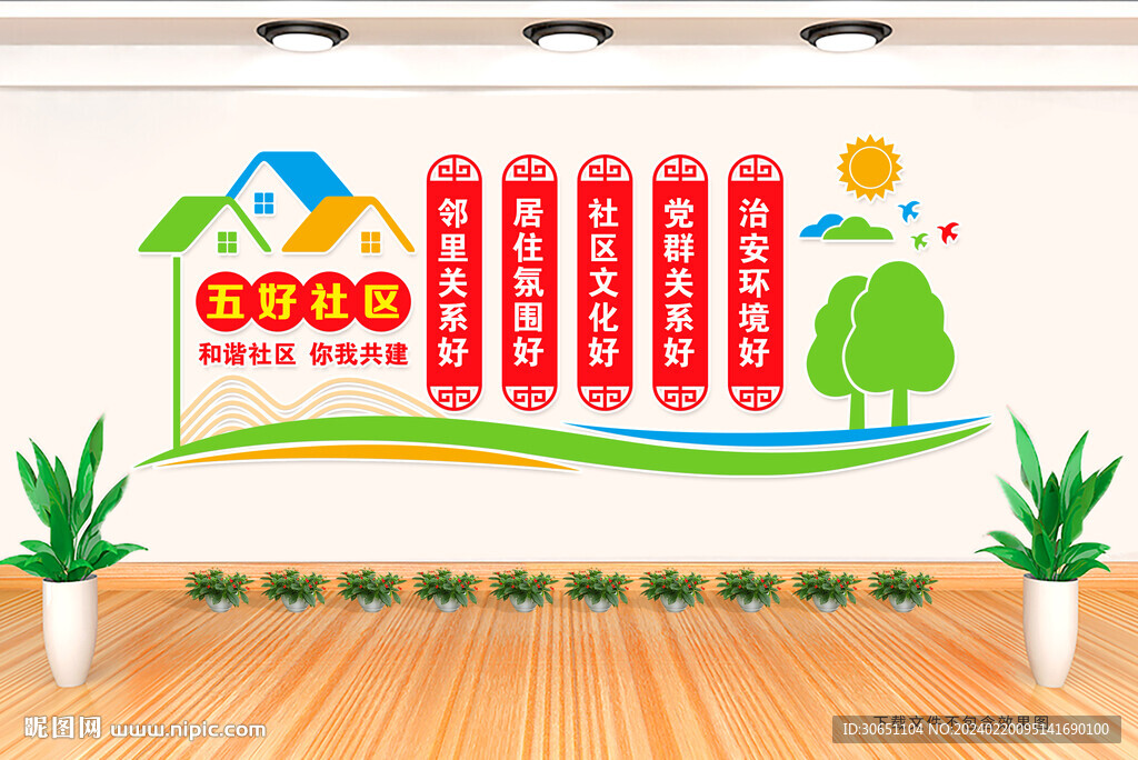 五好社區(qū)文化墻