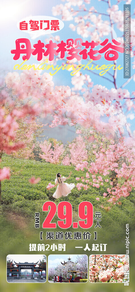 丹林櫻花谷自駕門票旅游海報