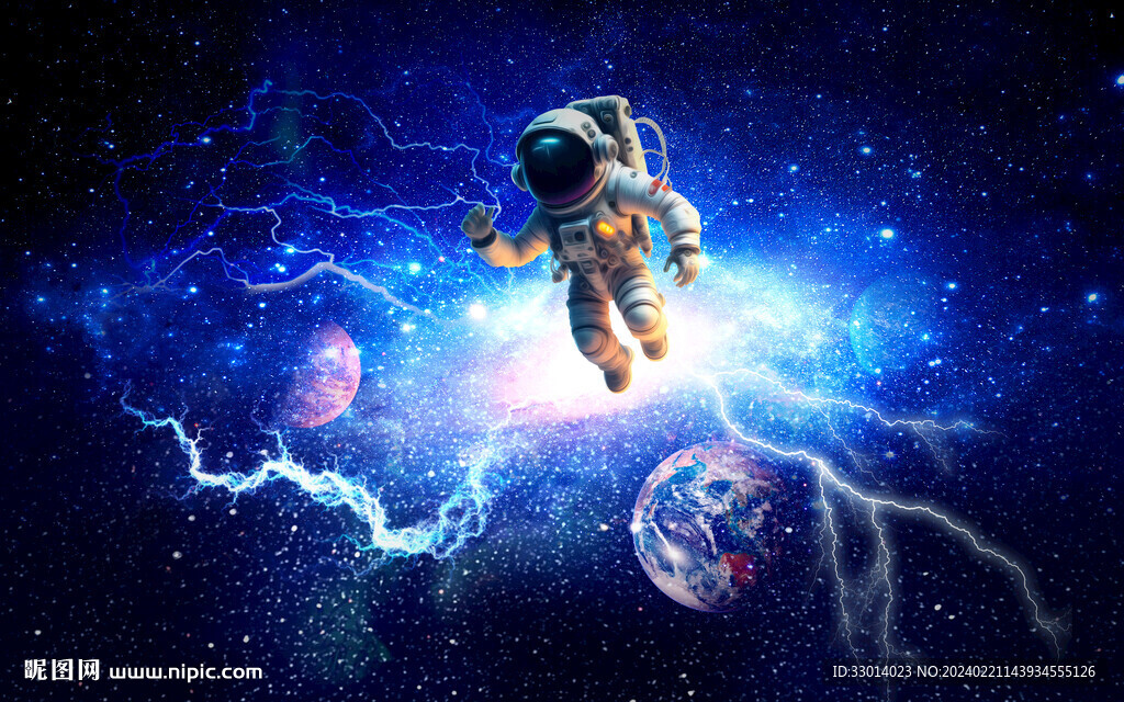 夢(mèng)幻外太空閃電星空宇宙背景