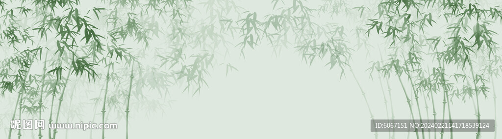 新中式水墨竹林風(fēng)景背景墻