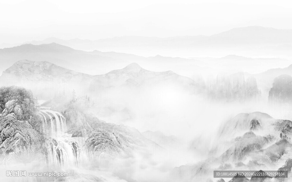 高山流水背景墻