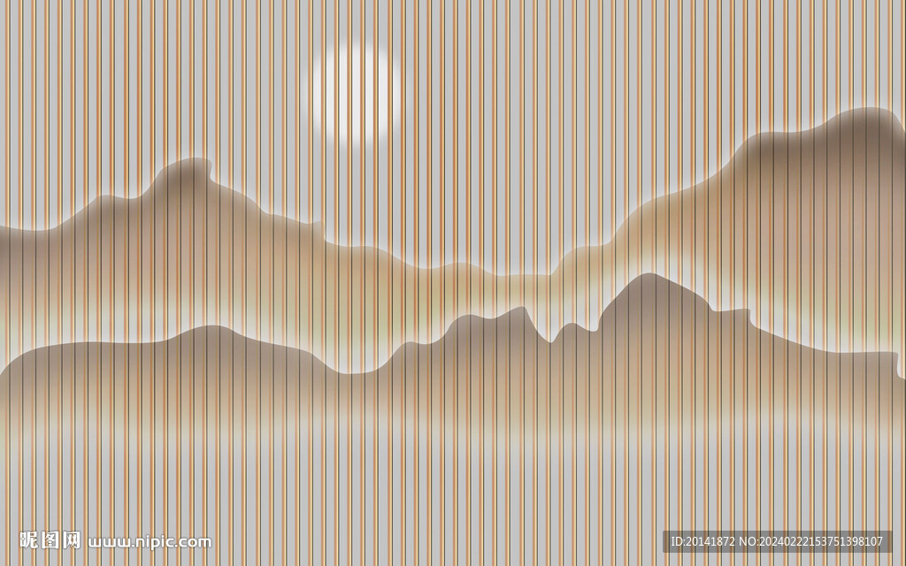 中式水墨山水木格線條背景
