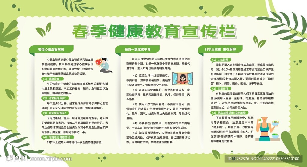 春季健康教育宣傳欄