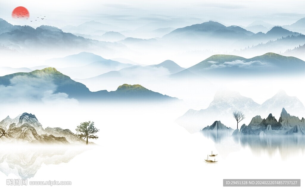 最新 意境新傳山水 TIF分層