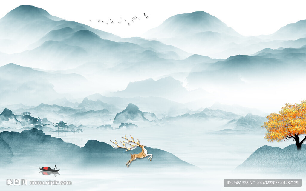 高端 意境新傳山水 TIF分層