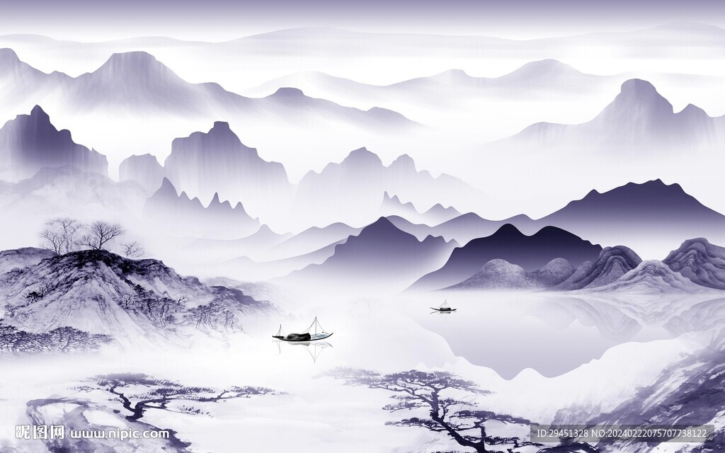 簡約 意境新傳山水 TIF分層