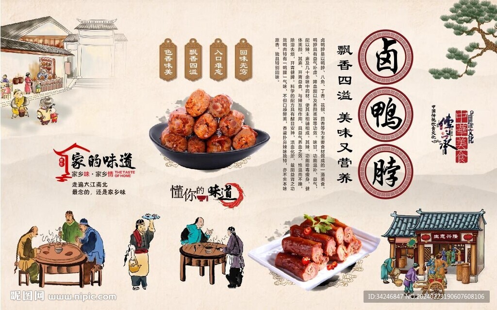 鹵鴨脖背景墻