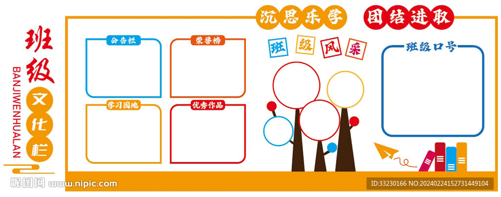 沉思樂學(xué)團(tuán)結(jié)進(jìn)取班級(jí)文化欄