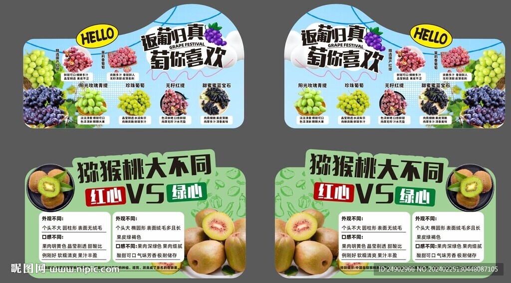 葡萄獼猴桃展板吊牌