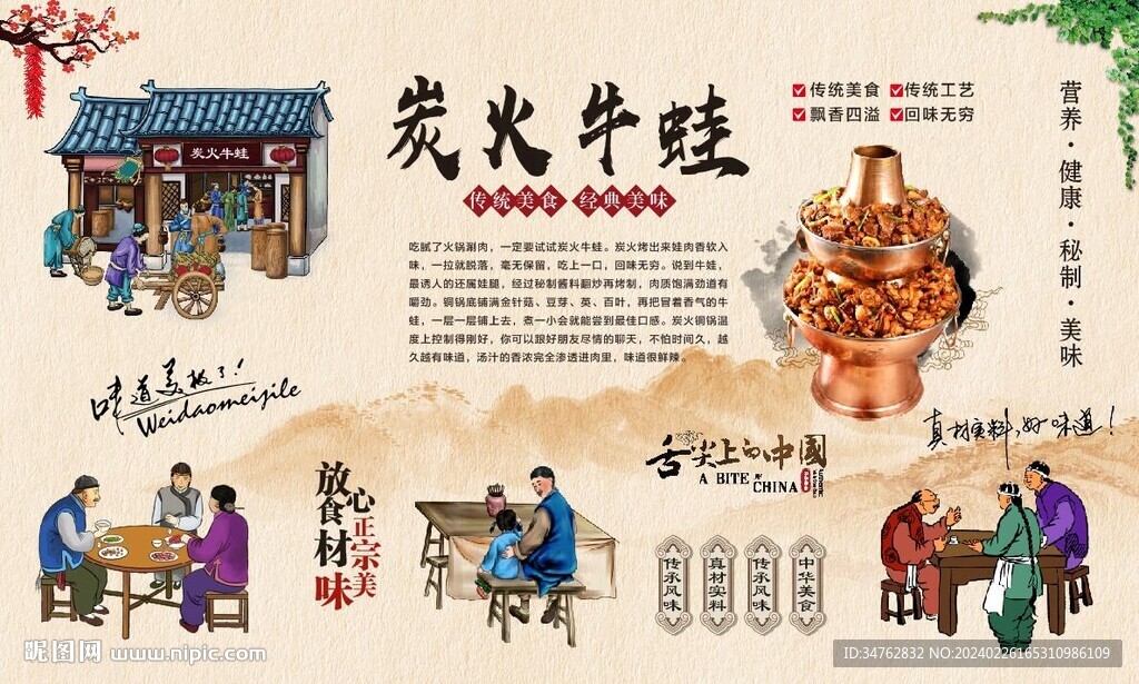炭火牛蛙背景