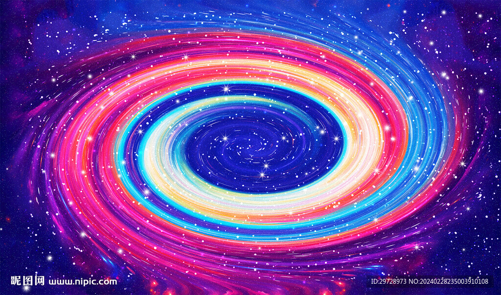 彩虹旋渦星空