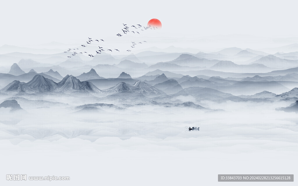 水墨畫背景墻