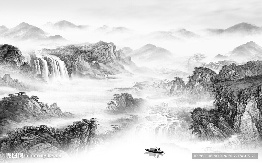 中式 灰色人氣山水 TiF分層