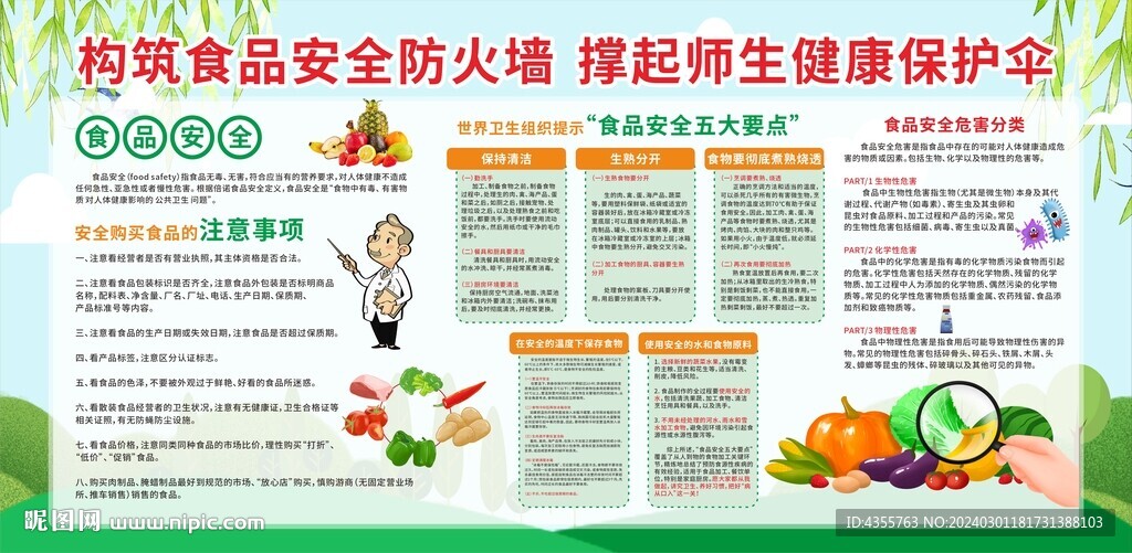 學(xué)校食品安全宣傳欄