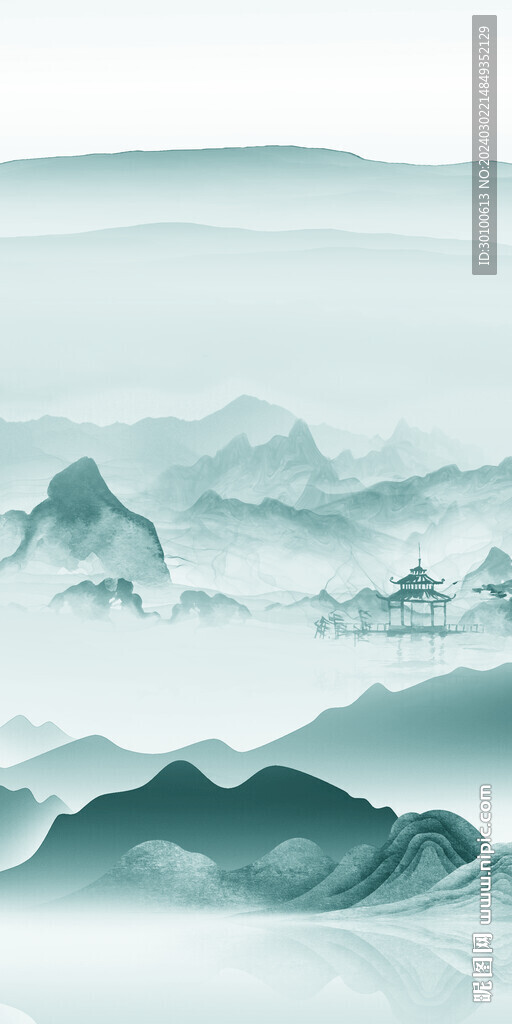 藍綠 清晰現(xiàn)代玄關(guān) Tif分層