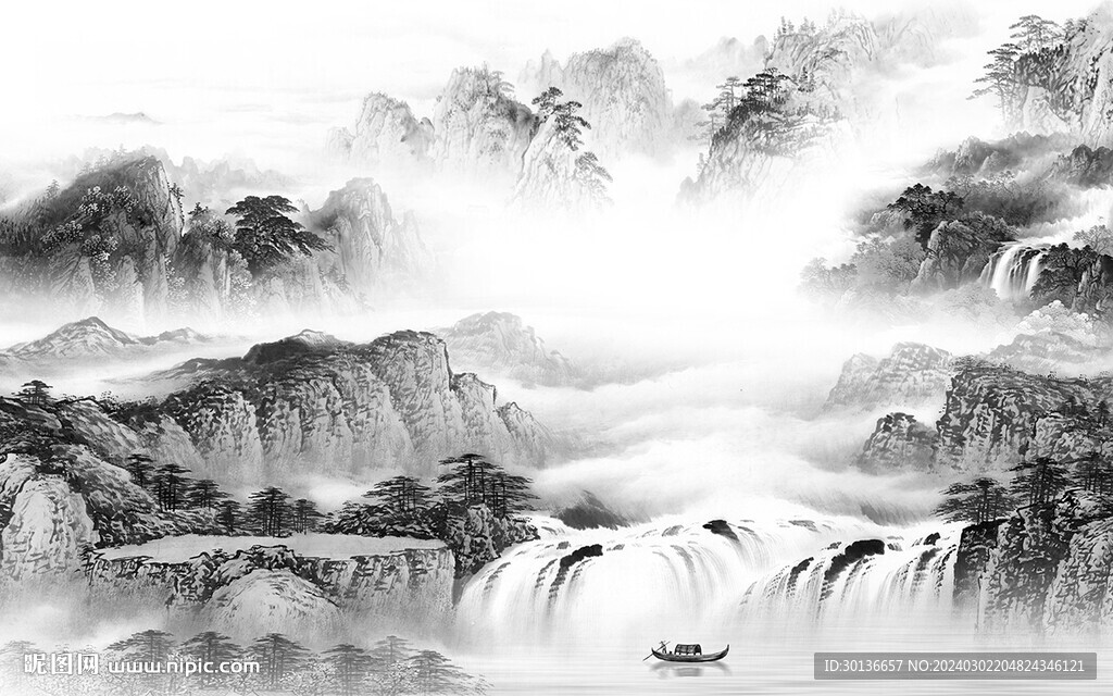 大氣 意境灰色山水 TiF分層