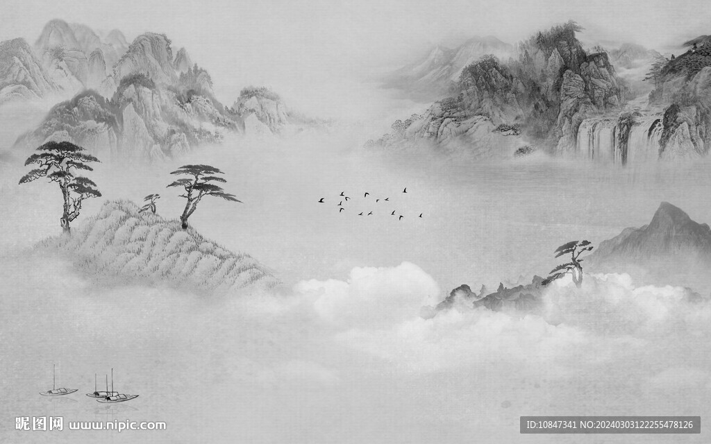 素雅 灰色新傳山水 TiF分層