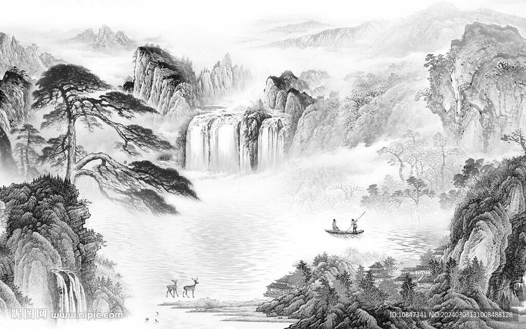 淡雅 灰色新傳山水 TiF分層