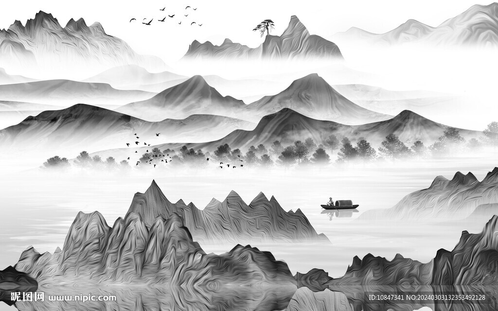 現(xiàn)代 灰色新傳山水 TiF分層