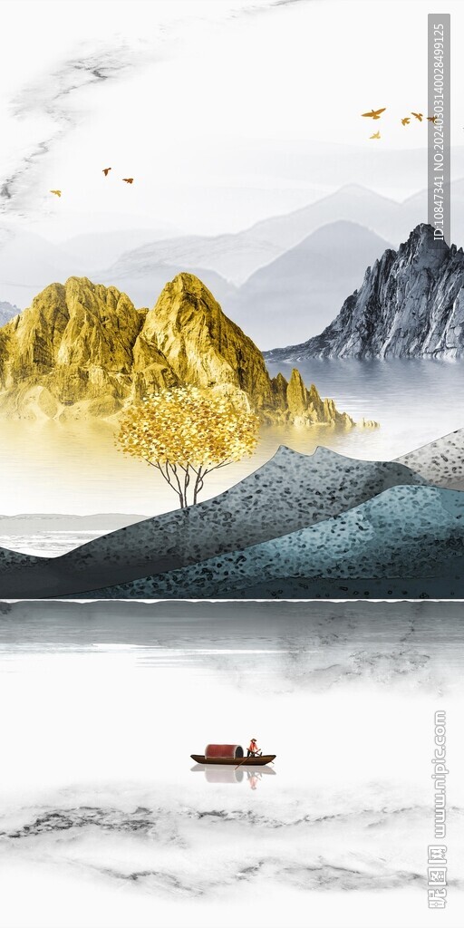 現(xiàn)代 山水簡約玄關(guān) TIF分層