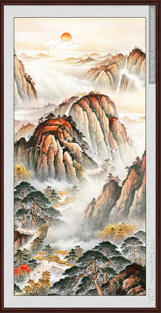 泰山玄關(guān)辦公室山水畫 