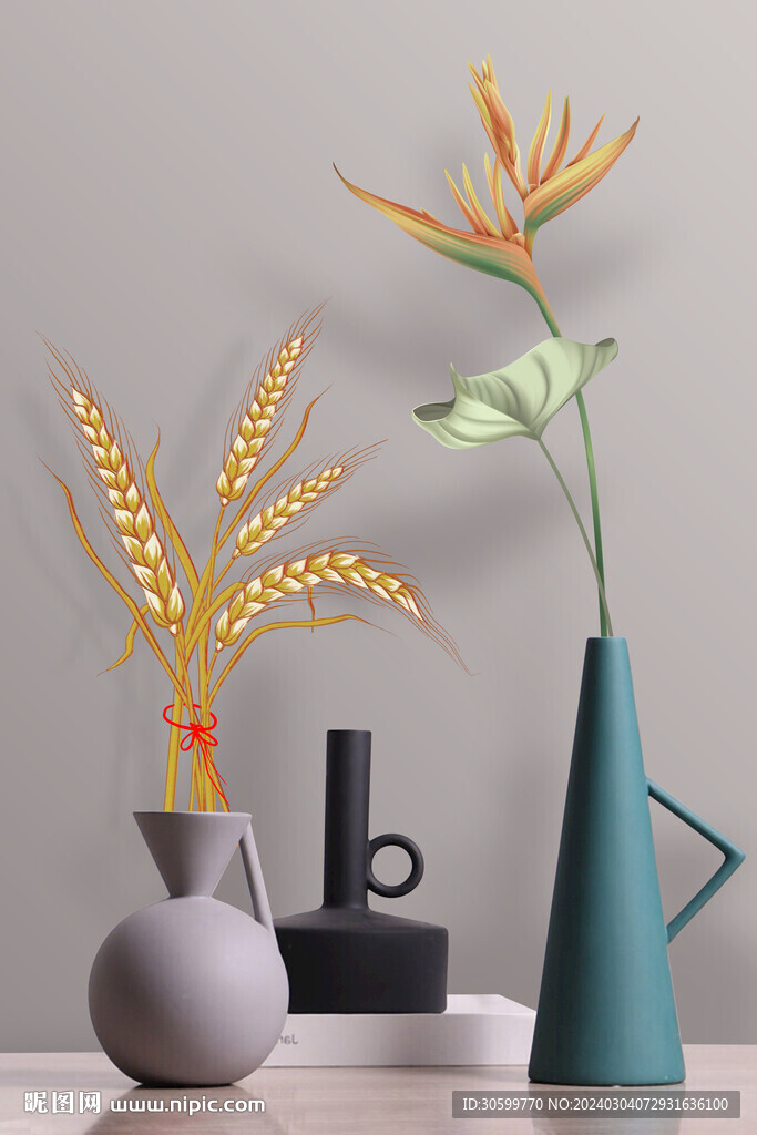 现代简约花瓶装饰画图片