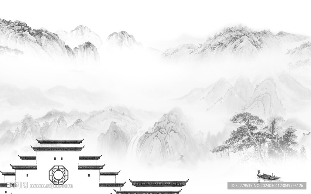 中式灰色山水 TiF分層