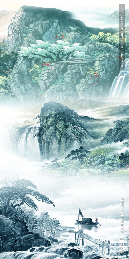 新傳 山水中式玄關(guān) TIF分層