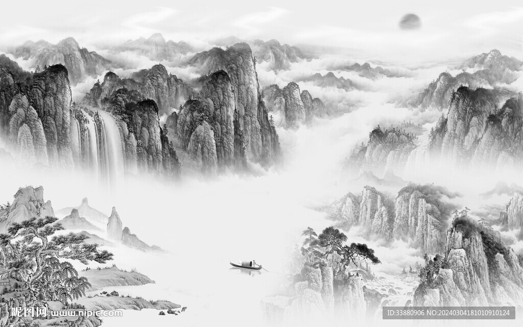 灰色素雅山水 TiF分層