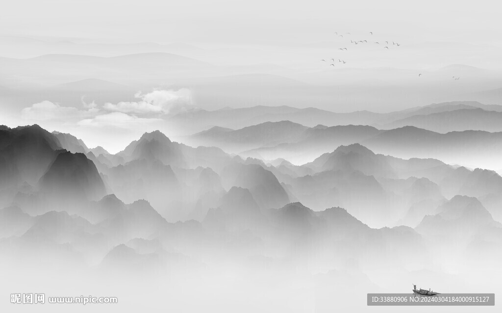 簡約 灰色素雅山水 TiF分層