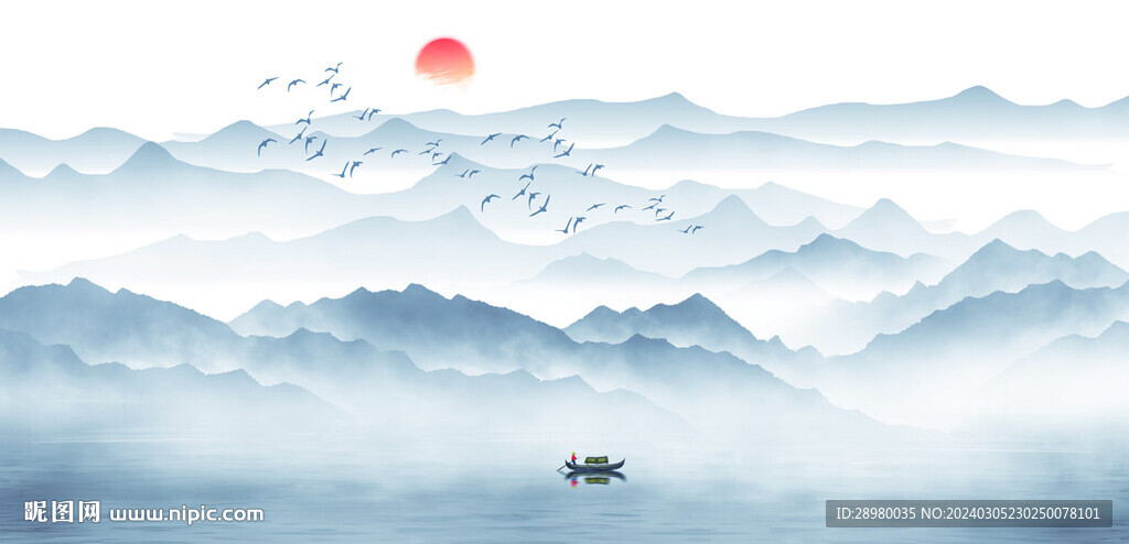 意境水墨山水畫