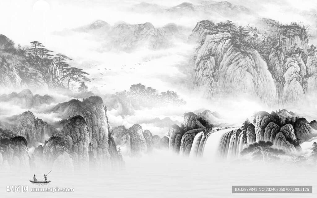 大氣 新品灰色山水 TiF分層