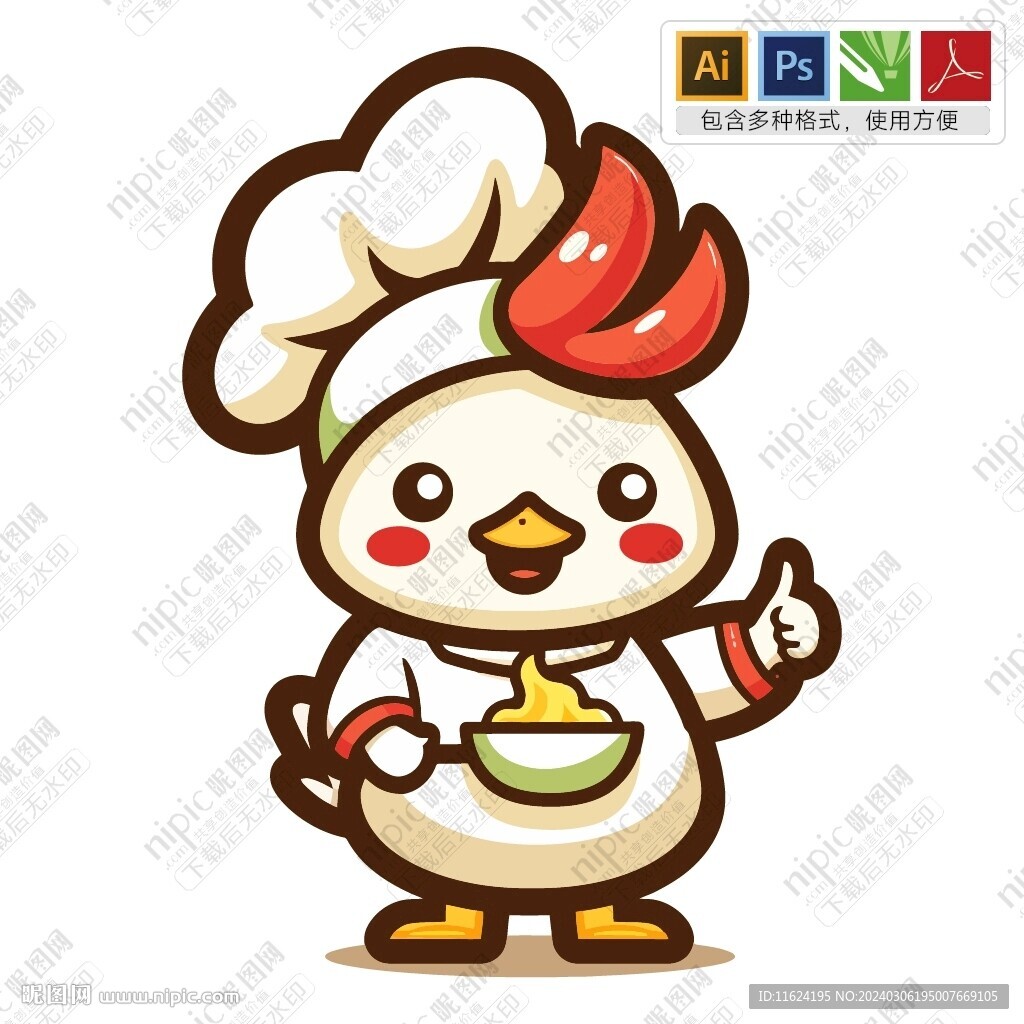 豎起大拇指的卡統(tǒng)雞廚師