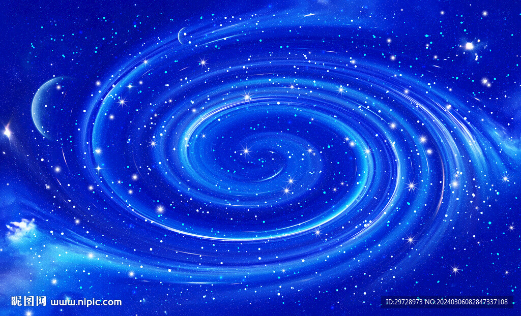 蓝色旋涡星空星系