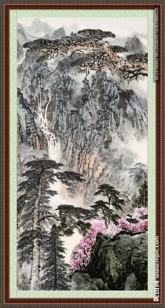 瀑布山水畫(huà)