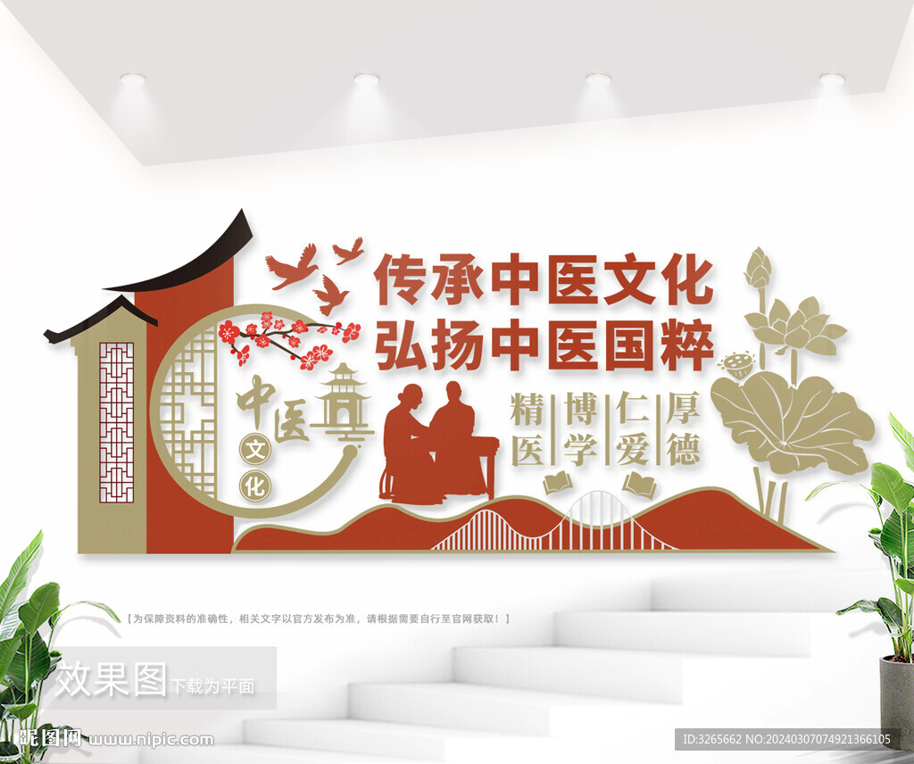 中醫館宣傳文化墻圖片