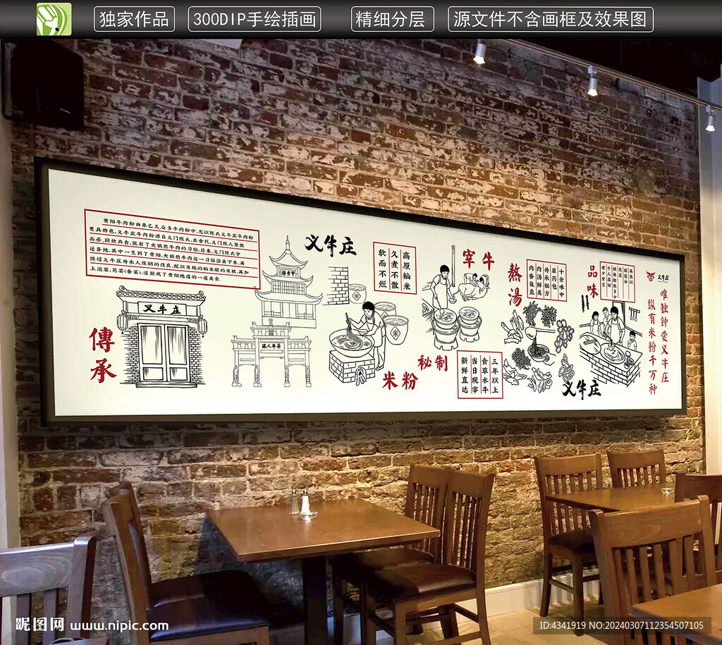 牛肉粉店墻畫