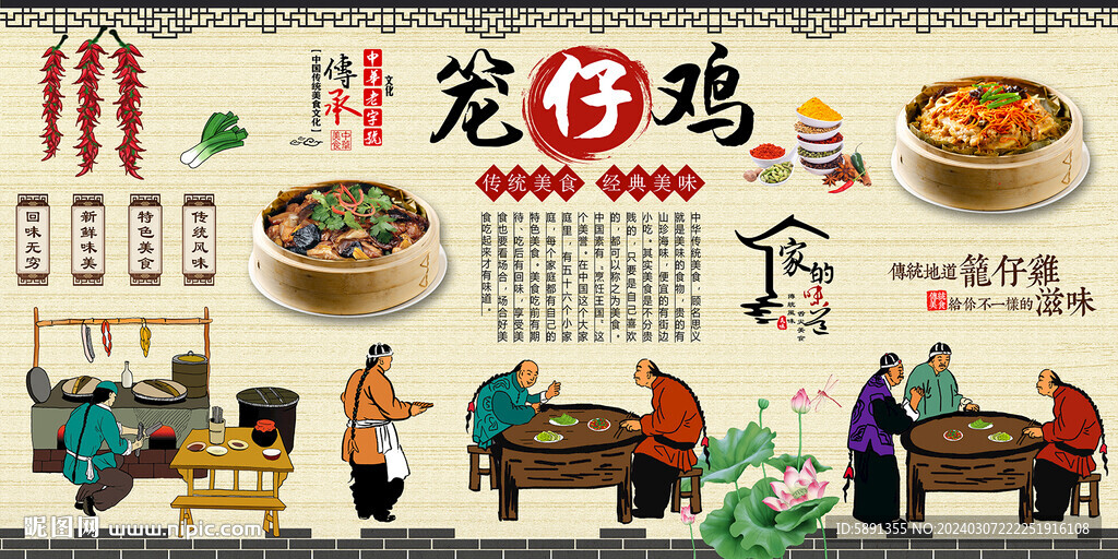 籠仔雞背景墻