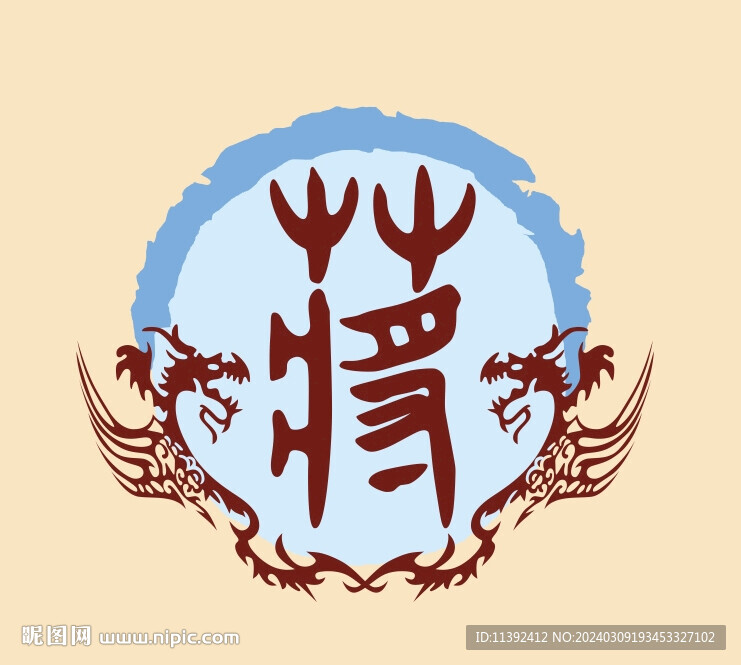 蔣氏圖騰矢量圖