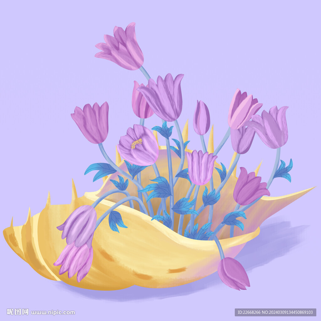 植物插畫郁金香