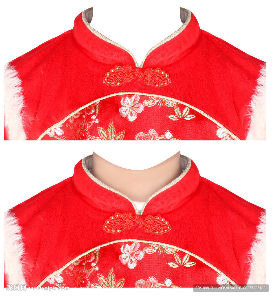 中國風格女孩證件照衣服素材