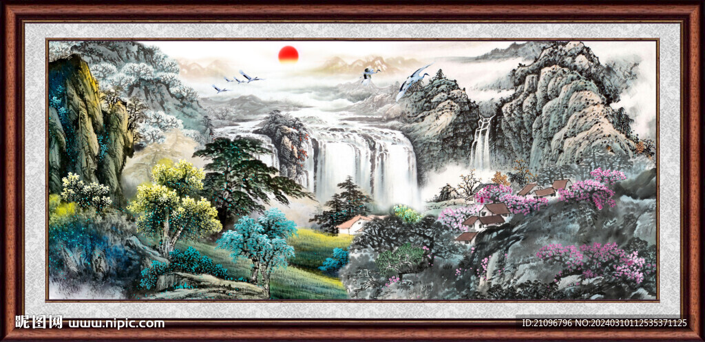 長(zhǎng)幅國(guó)畫(huà)山水 