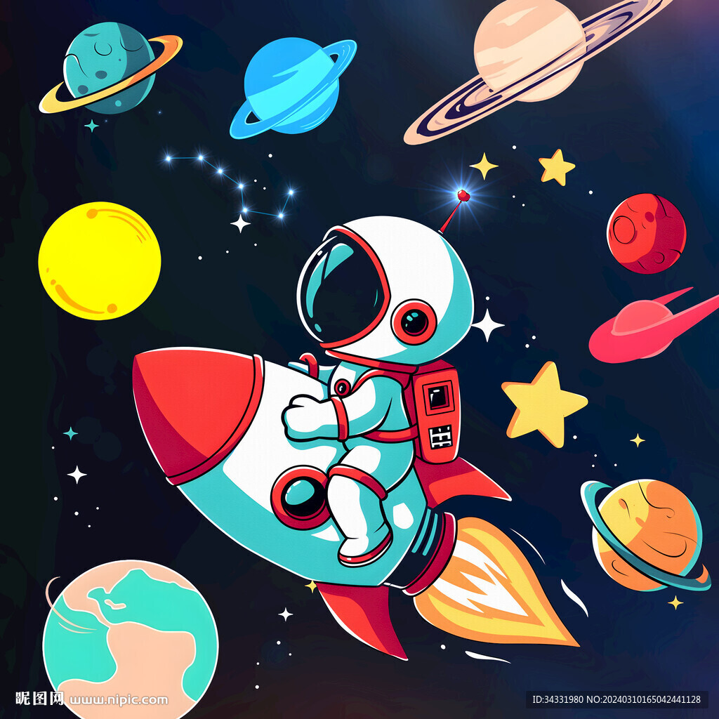 星空太空兒童房背景墻