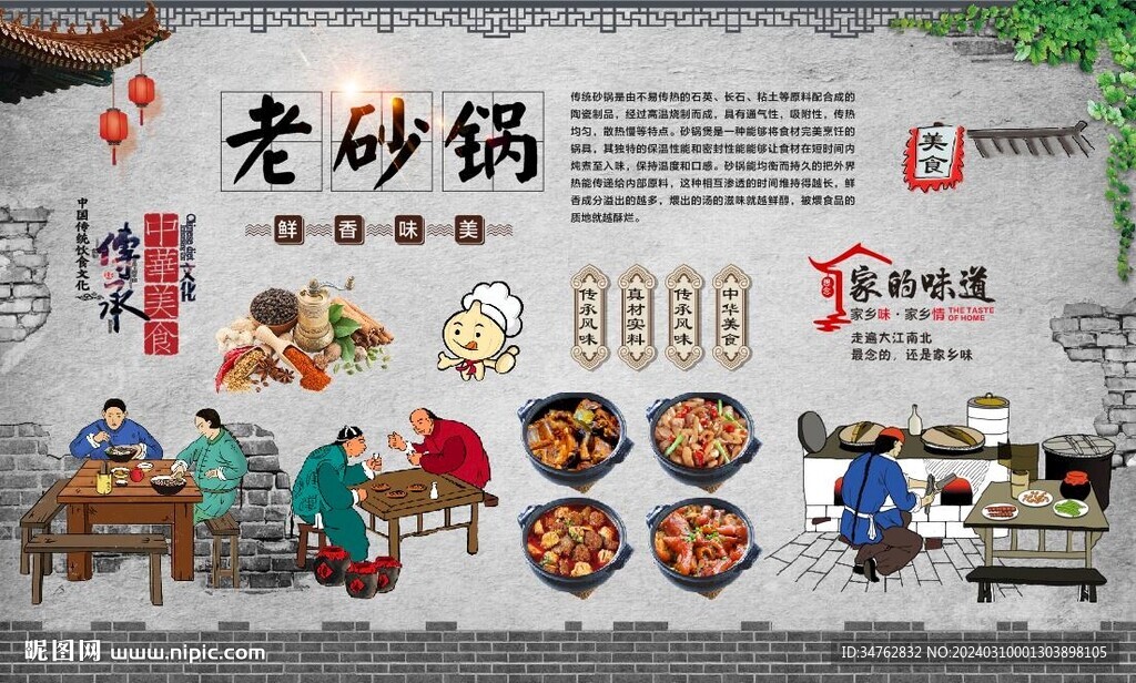 老砂鍋背景
