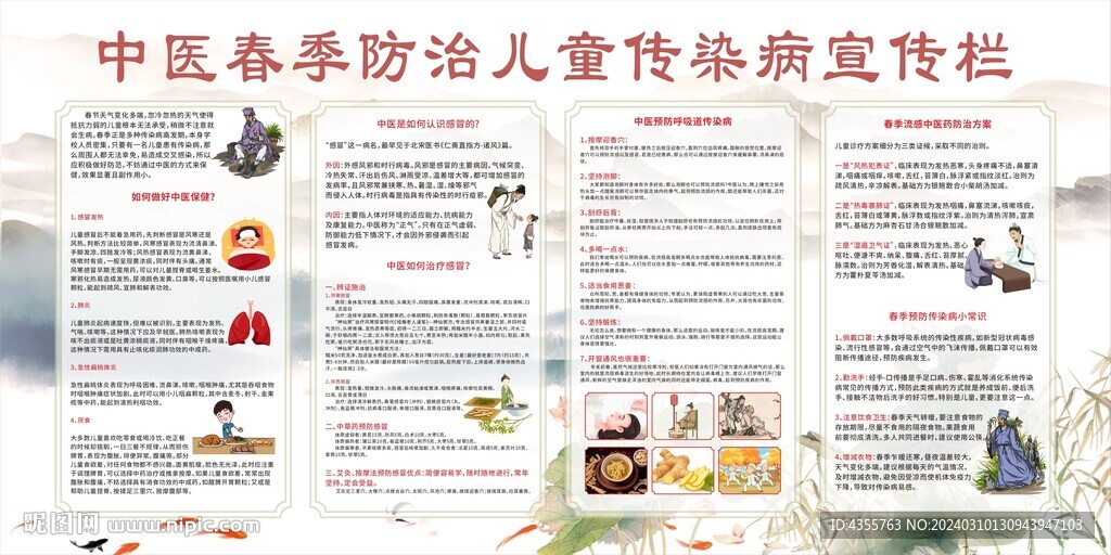 中医春季防治儿童传染病宣传栏